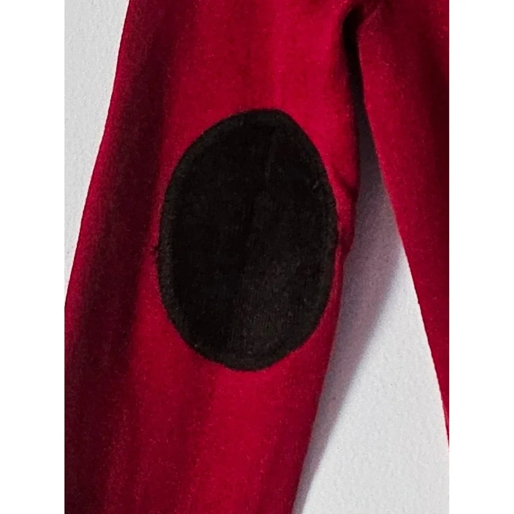 Polo Ralph Lauren Boys Red Cotton V-Neck Sweater Elbow Patches Size 7